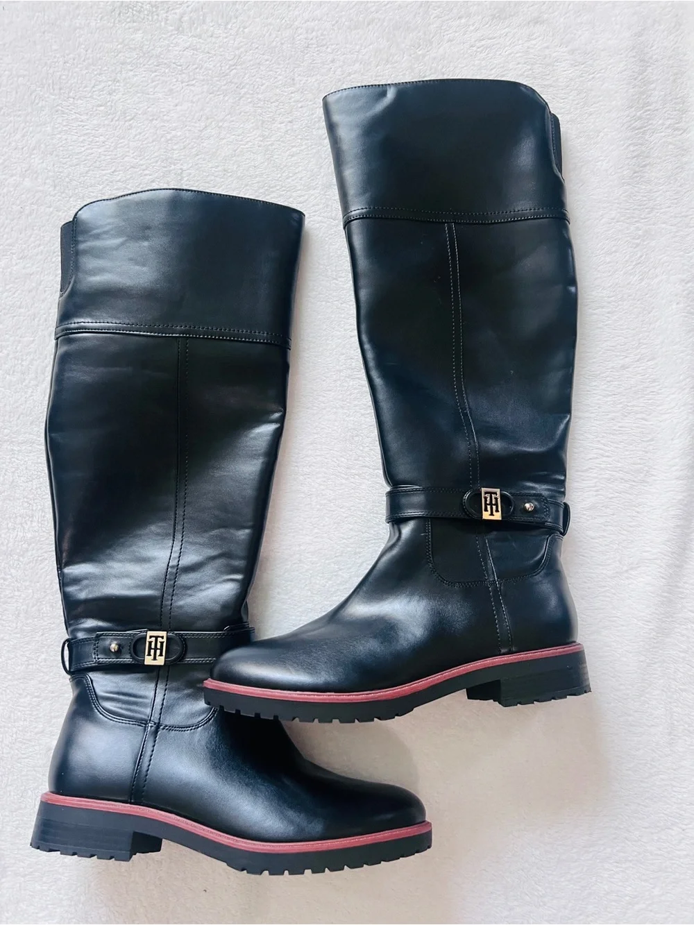Tommy Hilfiger women Knee-High Riding Boots black NEW size 8
